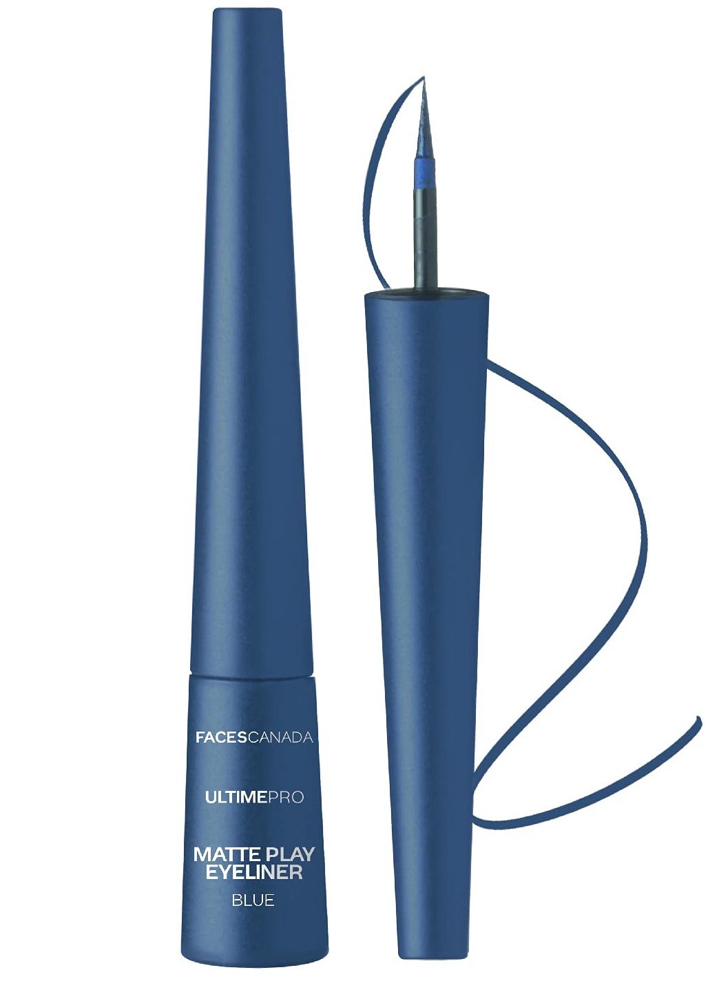 FACES CANADA Ultime Pro Matte Play Eyeliner Sapphire  Blue 2.5 ml  Quick Dry  Matte Finish 24 Hr Long Lasting Formula  Precise Felt Tip Highly Pigmented Waterproof Smudgeproof Sweatproof