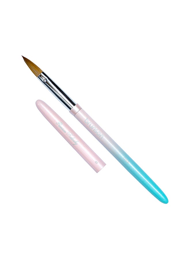 Acrylic Nail Brush 1pc Pure Sable Hair Professional Nail Art Painting Brush for Manicure Pedicure Kolinsky Brush for Acrylic Application Nail Extensions and 3D Nail Carving Size 8
