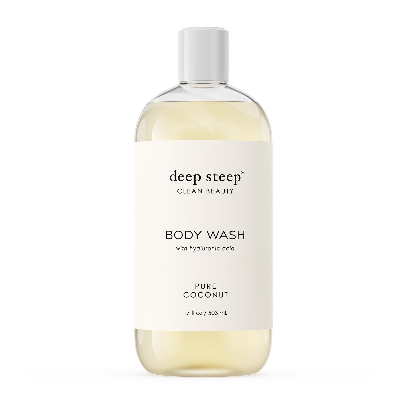 Deep Steep Body Wash, Pure Coconut, 17 oz â€“ Hydrating Shower Gel with Hyaluronic Acid, Shea Butter, Aloe Vera & Argan Oil â€“ Vegan, Clean Beauty, Clean & Refreshed Skin