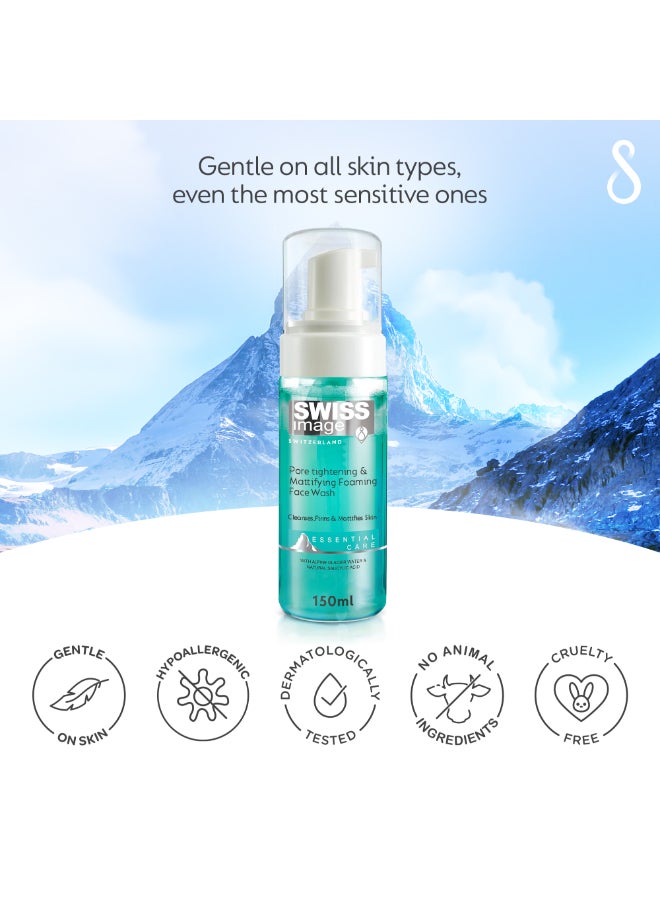 Foaming Face Wash for Pore Tightening & Mattifying with Salicylic Acid 150 ml Acne & Oil Control, Deep Cleansing Anti-Shine Face Wash| Combination to Oily Skin| Men & Women| Swiss Made - image 5