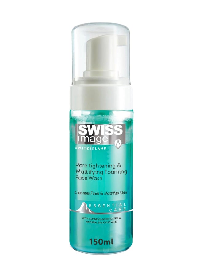 Foaming Face Wash for Pore Tightening & Mattifying with Salicylic Acid 150 ml Acne & Oil Control, Deep Cleansing Anti-Shine Face Wash| Combination to Oily Skin| Men & Women| Swiss Made