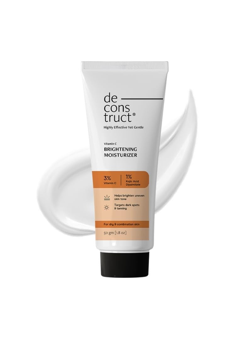Deconstruct Niacinamide Brightening Face Moisturizer|  1% Kojic Acid + 3% Vitamin C | For Dark Spots And Uneven Skin Tone | Brightens & Hydrates | 50 Gm