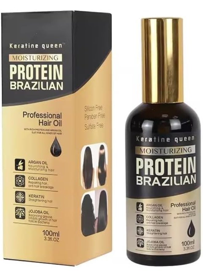 Hair care treatment Keratine Queen Moisturizing Protein Brazilian Hair Serum Dark 100ml
