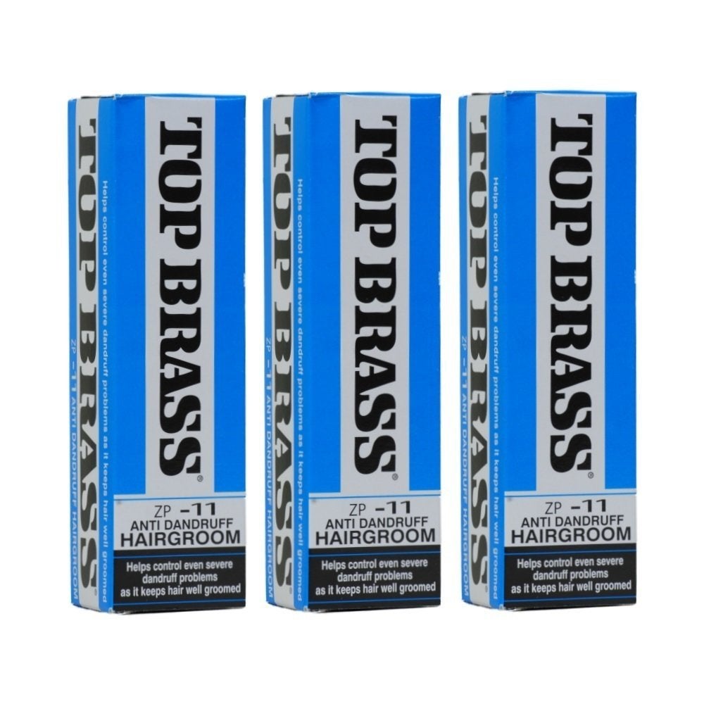 Top Brass Anti Dandruff Hair Cream for Men & Women - Hair Cream for Styling Infused with Beeswax & Candelilla - Relieves Scalp Dryness, Dandruff, Flaking & Itching - Non-Greasy, Nicely Scented 3 Pack