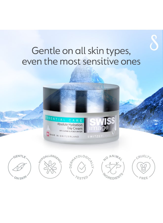 Essential Care Absolute Hydration Face Day Cream, Face Moisturizer for Women, For Intense Hydration, Lightweight, Non Greasy, Suitable for All Skin Types, 50ml Swiss Made - image 5
