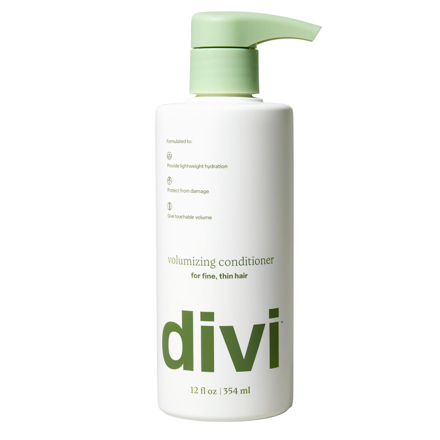 Divi Volumizing Conditioner for Women and Men - Lightweight Volume Conditioner for Fine Hair - Designed to Strengthen and Protect the Hair from Damage, 12 Fl Oz.