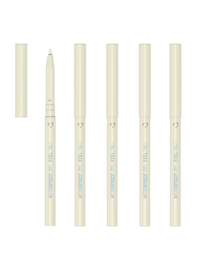 5 White Eyeliner Pen, Eyebrow Pen,Eye Shadow Pencil, Lip Line Pen, Eyelid Pad, Pencil Makeup Set Tool