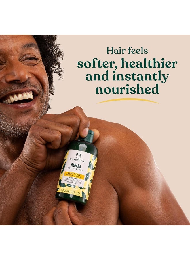 Banana Smooth & Shine Conditioner – Smooth, Frizz-Control Hair Care for Dry, Frizz-Prone Hair | Infused with Vegan Keratin Protein for Repair & Shine | Fruity Banana Scent, 250 ml - image 5