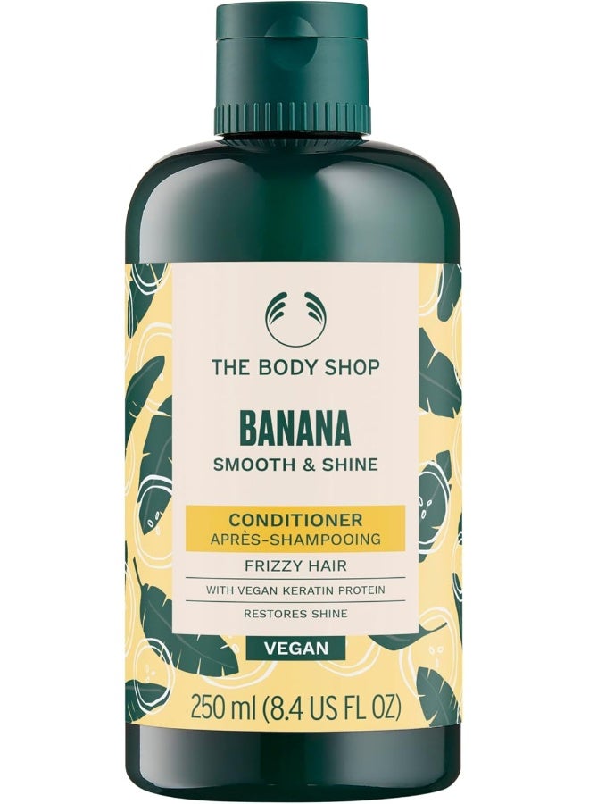 Banana Smooth & Shine Conditioner – Smooth, Frizz-Control Hair Care for Dry, Frizz-Prone Hair | Infused with Vegan Keratin Protein for Repair & Shine | Fruity Banana Scent, 250 ml