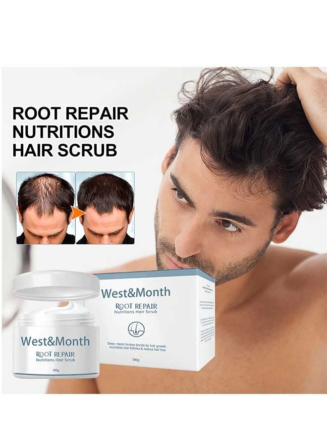 Root Renew Nourishing Hair Scrub 100g, Hair Regrowth Coconut Oil Purifying Scrub, Scalp Exfoliator Scrub Hair Growth, Sea Salt Scalp Scrub Sea Salt Shampoo for Hair