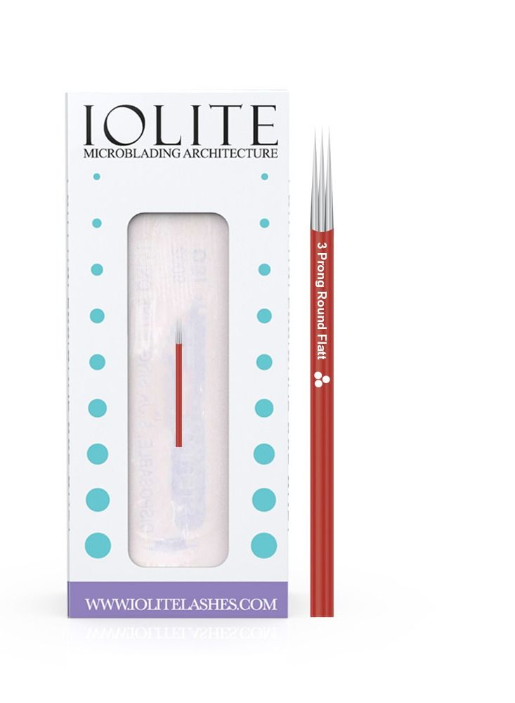 Microblading needles 3 Prong Round Flat Needle spmu needles size 25mm one time use disposable blade Sterile packaged 12pcs