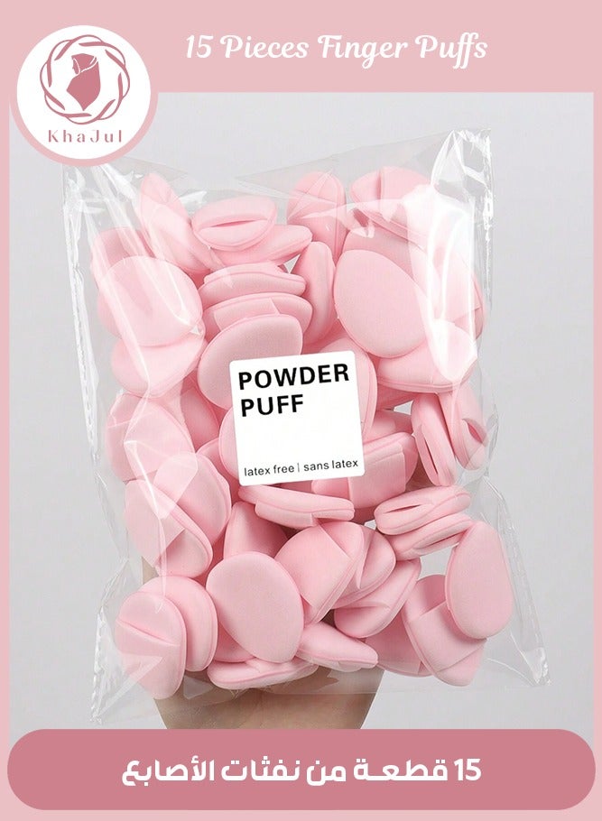 15/30pcs Finger Makeup Sponge , Makeup Sponge for Liquid, Cream and Powder Foundation, Latex Free Makeup Sponge Suitable for All Skin Types (Pink)