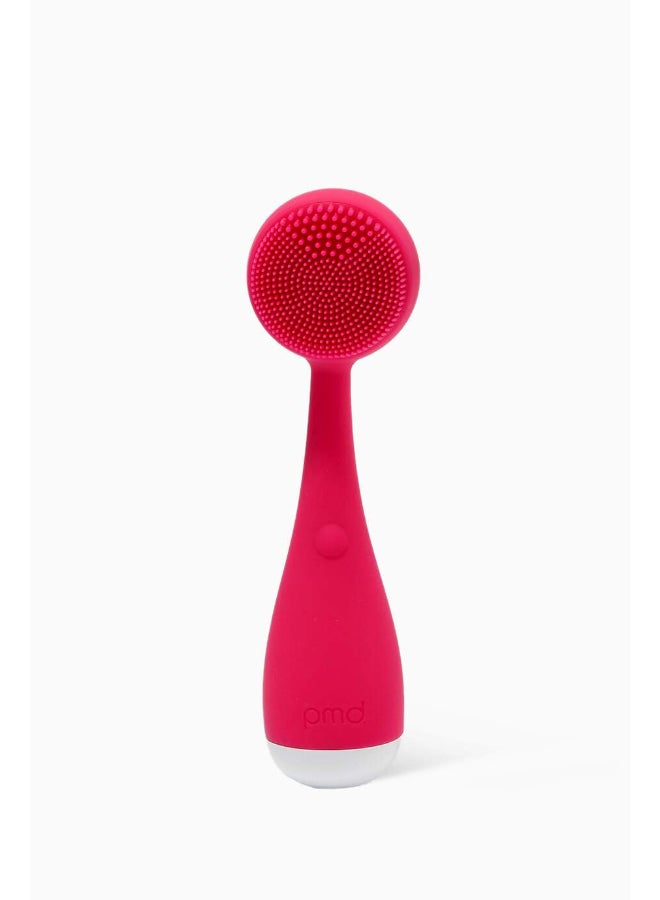 Clean Mini - Smart Facial Cleansing Device with Silicone Brush and Anti-Aging Massager, Pink