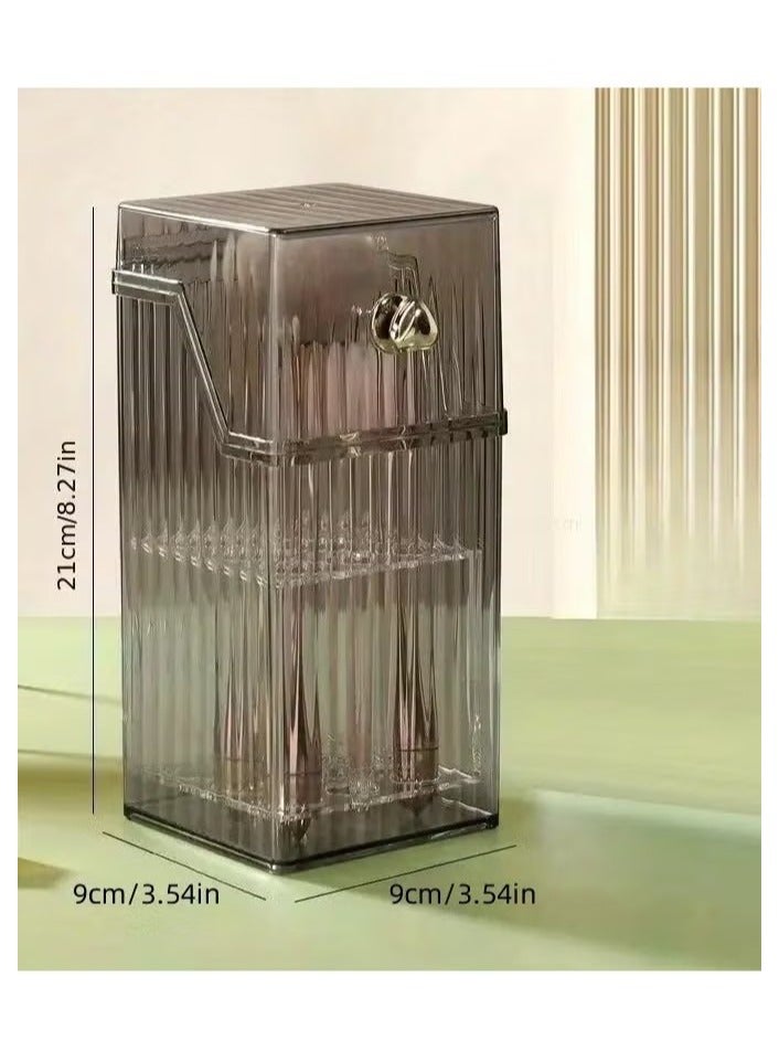 1pc Clear Makeup Brush Storage Box Dustproof Organizer for Eyebrow Pencil Eyeshadow Brush and Makeup Brushes Includes Lid