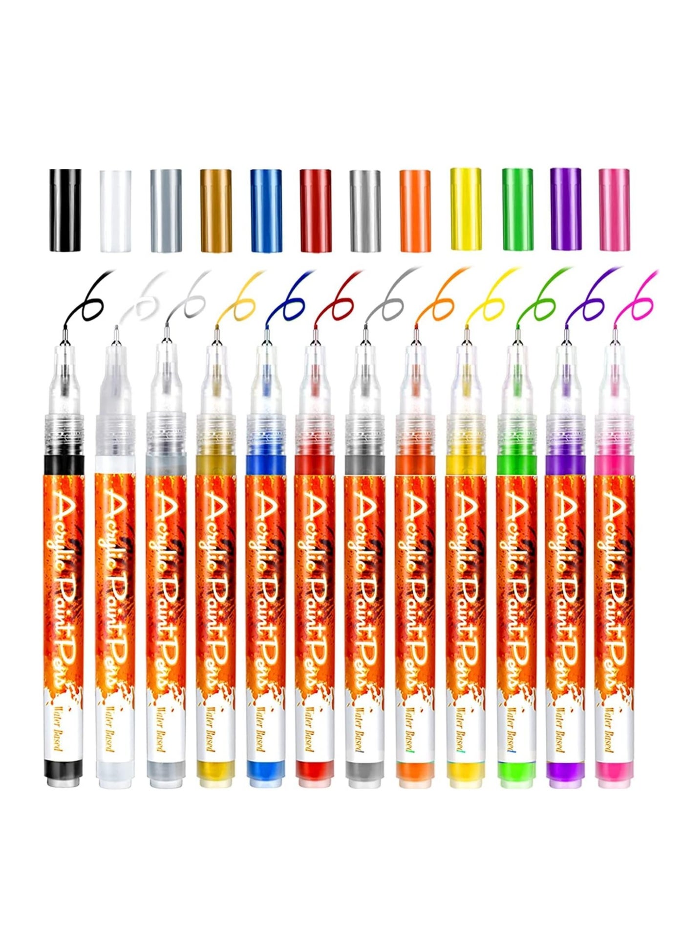 12 Pcs Nail Pen Nail Art Graffiti Pen Waterproof Nail Polish Pen Quick Dry Nail Art Painting Pen DIY Abstract Lines Pen for Nail Art Portable Tip Nail for Painting Draw Nail Art Equipment 12 Colors
