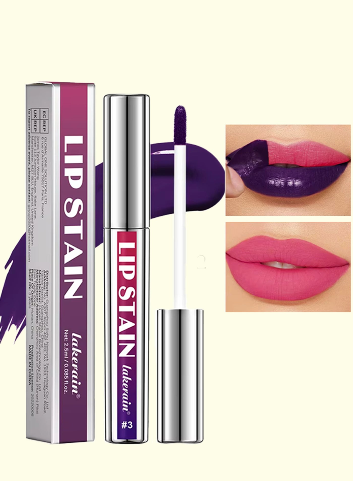 Lip Stain Peel Off Long Lasting Peel Off Lip Stain Lip Tint Waterproof Lip Liner Peel Off Stain Lip Liner Makeup Matte Liquid Lipstick Lip Gloss Peel Off Tattoo Lip Tint Matte Lipstick 2.5ml 03