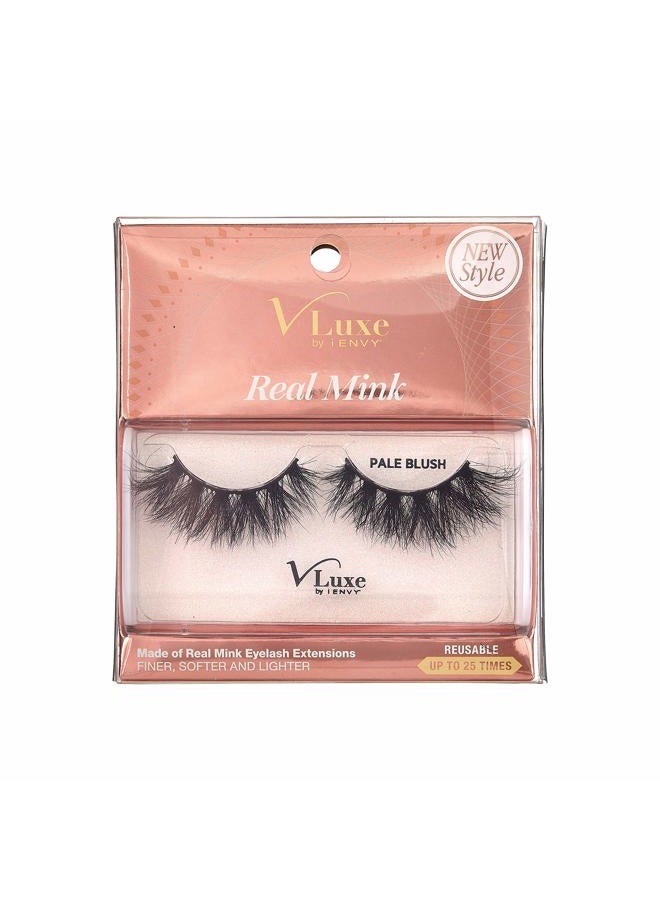 False Eyelashes Real Mink Lashes Dramatic Long Eyelashes (Pale Blush)