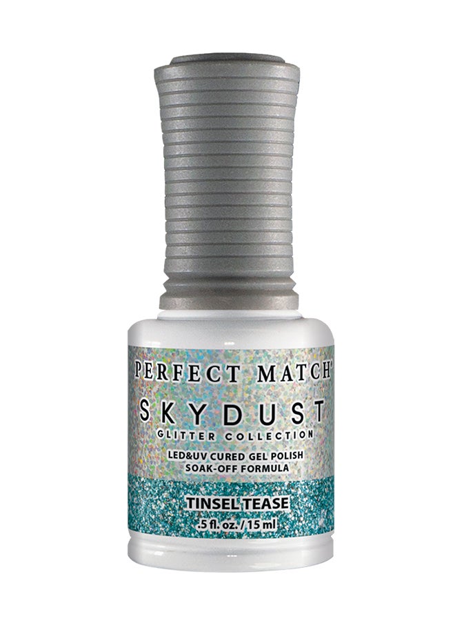 Gel Nail Polish, Gel Polish Soak Off Led U V Nail Gel Polish Sky Dust Glitter Tinsel Tease Sdms18