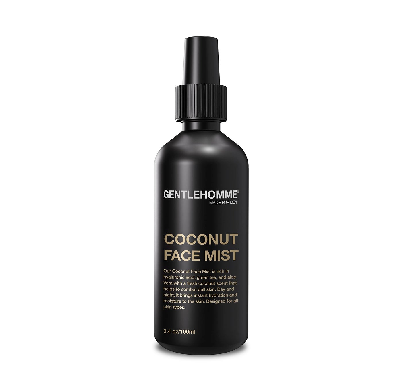 Gentlehomme - Coconut Face Mist - Menâ€™s Facial Spray - with Hyaluronic Acid, Aloe Vera & Green Tea - Refresh, Moisturize & Hydrate - Use Day & Night - Safe for All Skin Types - Vegan - 3.4oz - 1 Pack