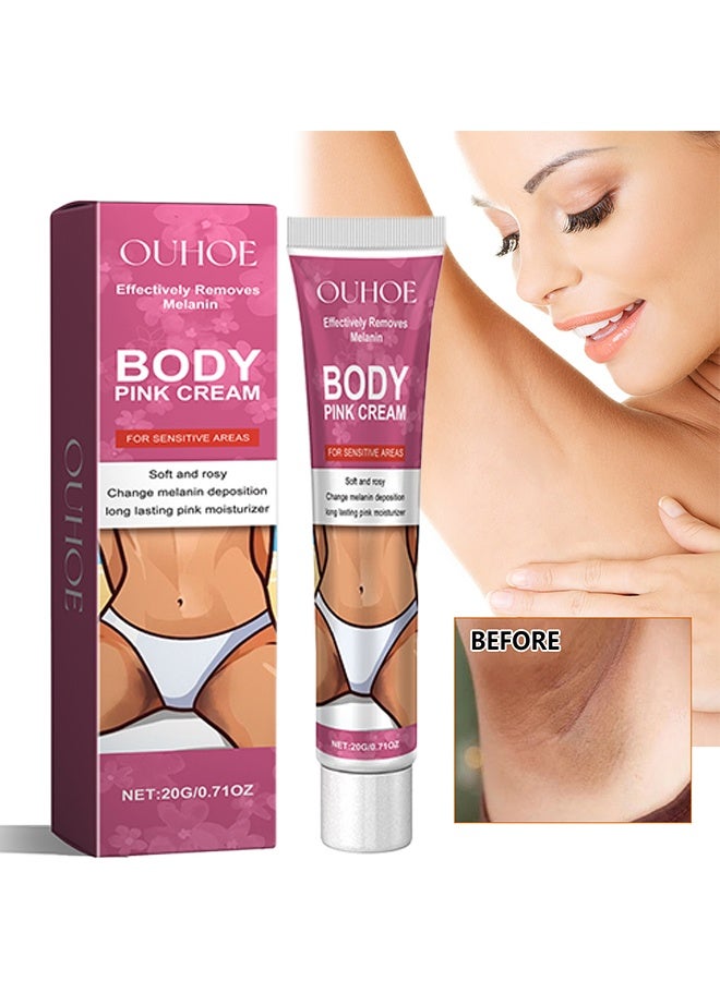 Body Pink Cream-Snow Bleach Cream for Private Part Underarm Whitening, Dark Skin Bleaching Cream for Dark Spots, Face and Body Skin Lightening Bleaching Cream for Intimate Areas Brightening