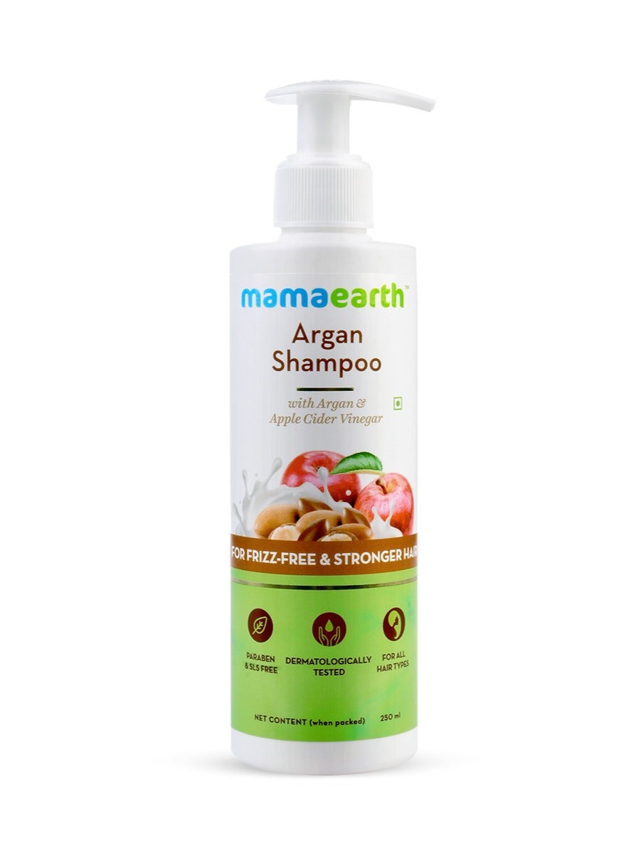 MAMAEARTH Argan Shampoo for Frizz-Free and Stronger Hair, 250 Ml