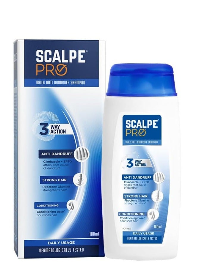 Pro Daily Anti-Dandruff Shampoo | Removes Dandruff From Source | Helps With Itching, Irritation & Redness Accompanying Dandruff | Climbazole & Zpto Formulation | For Women & Men | 100Ml
