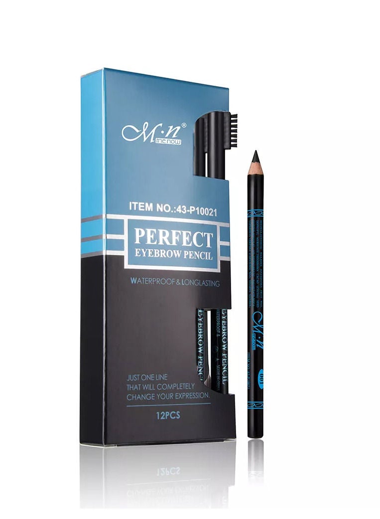 Set Of 12 Eyebrow Pencil-Black