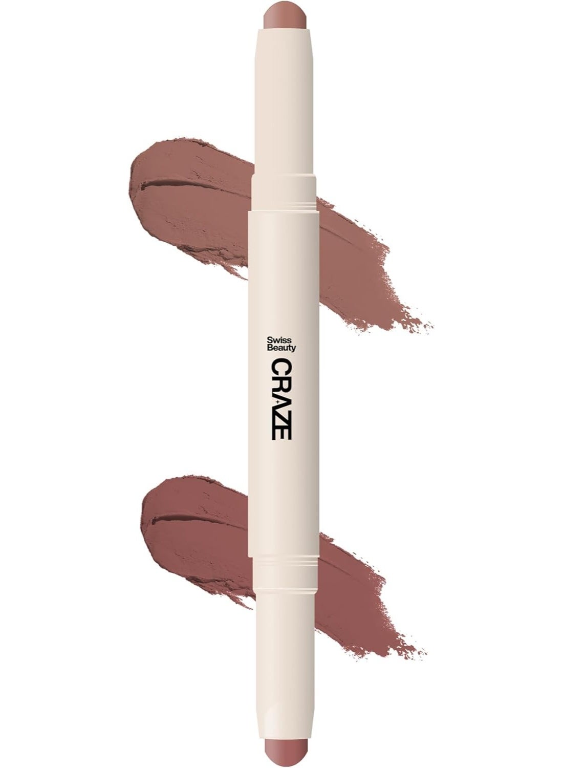 Swiss Beauty Craze Duo Non Transferable Lipstick | 2-in-1 Long Lasting Lip Colours With Satin Matte Finish | Shade- Ultimate Nude, 2g