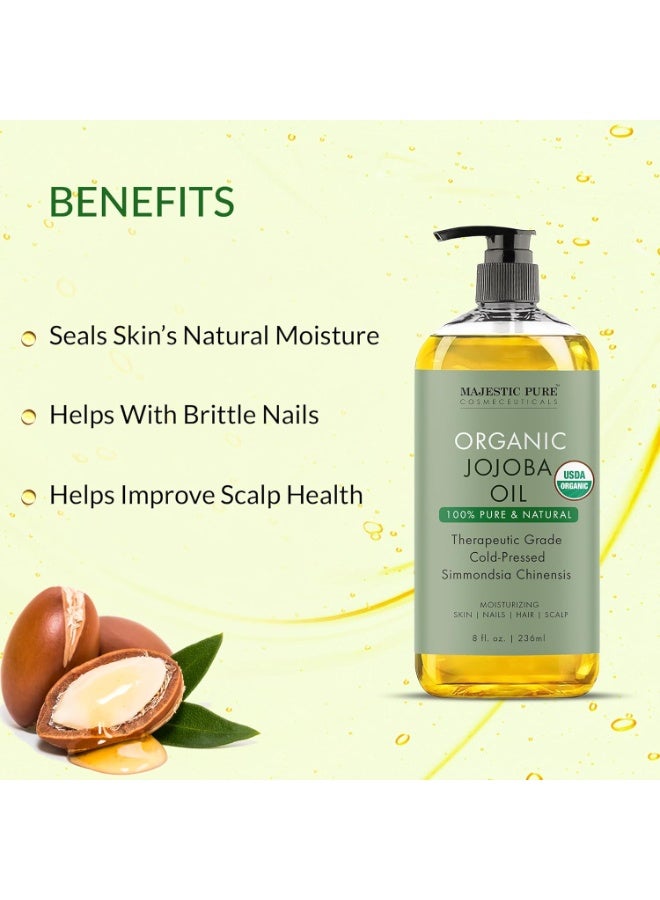Pack of 2 Organic Jojoba Oil 236 ML Large,100% Pure Jojoba Oil Organic for Skin, Hair, Scalp, Nails, Face and Vitamin E Oil - 236 ml, 100% Pure and Natural Cold Pressed - image 3
