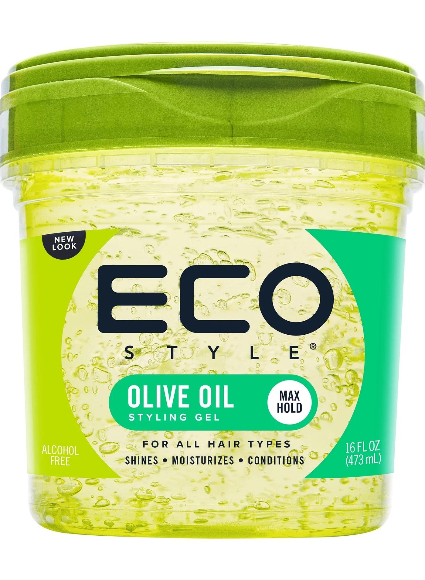 Eco Style Olive Oil Styling Gel – Max Hold, Shine & Moisture for Curly Hair | No Flaking, Alcohol-Free | 16 FL OZ