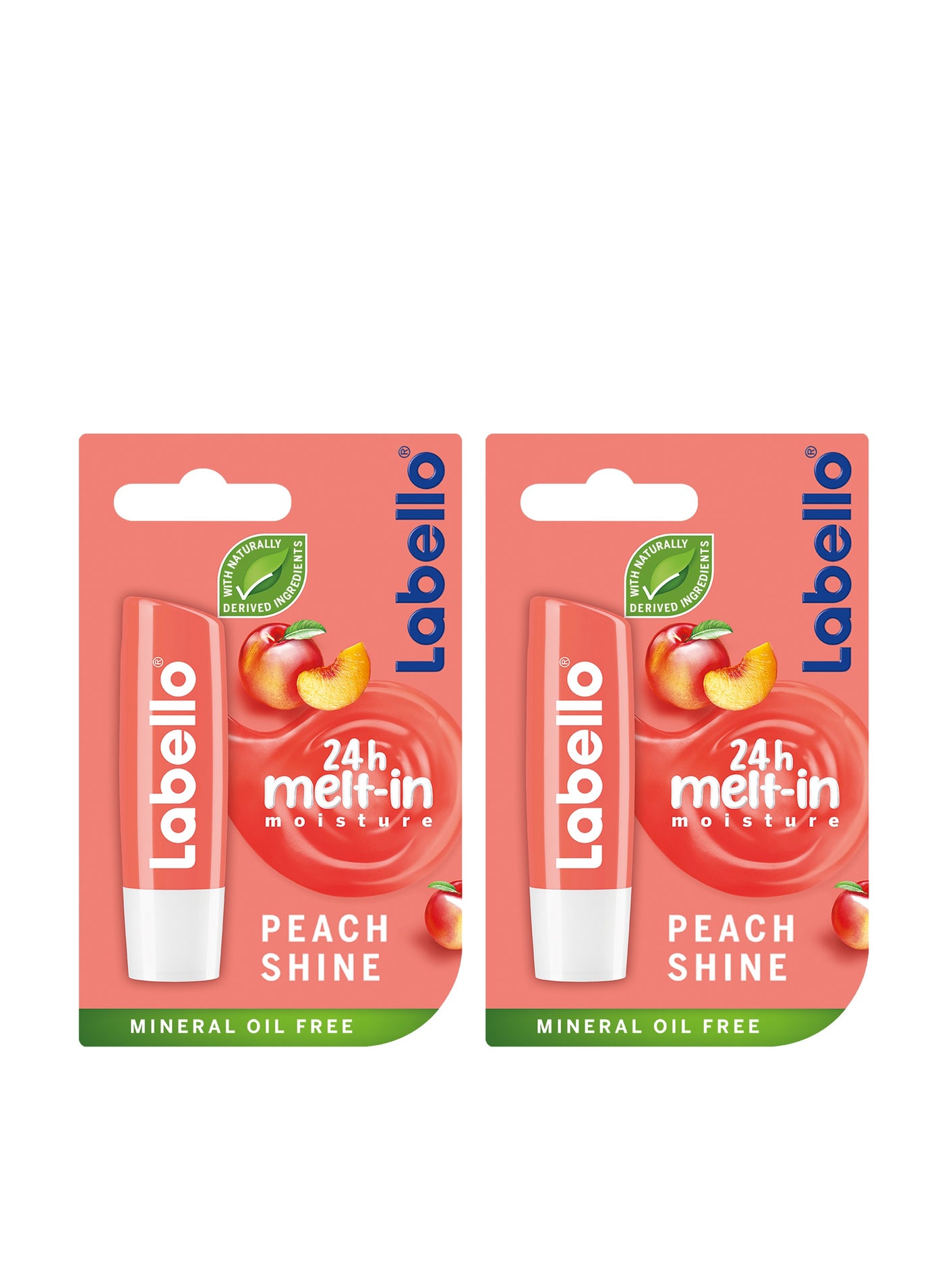 Lip Balm Moisturising Lip Care Peach Shine Pack of 2