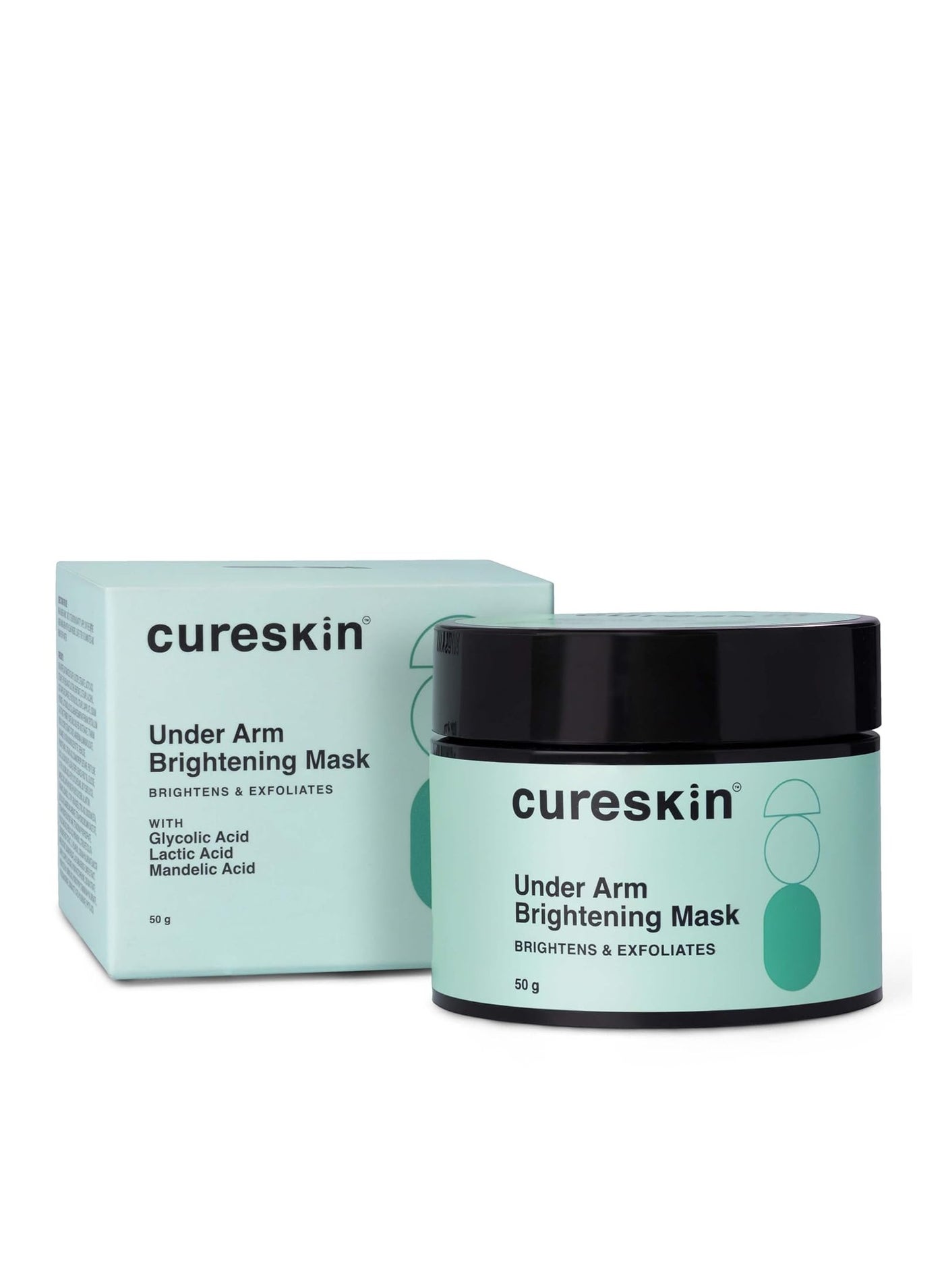 Cureskin Under Arm Brightening Cream Mask with Lactic Acid, Glycolic Acid & Malik Acid | Dark Underarms & Hyperpigmentation | Under Arm Dark Removing Cream, 50 g (Pack of 1)