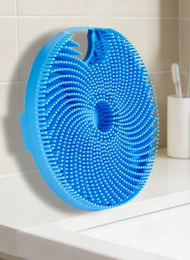Silicone Body Scrubber Body Brush Shower Bath with Soft Bristles Deep Cleansing and Gentle Exfoliating in Shower,Blue