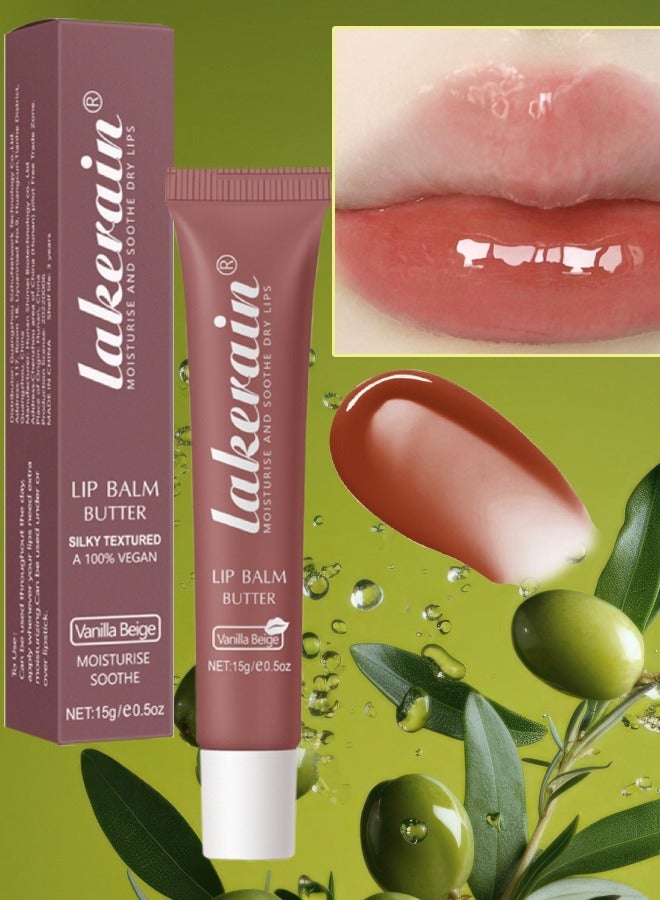 Lip Butter Balm Moisture Hydration Lip Butter Gloss Sheer Tinted Lip Mask and Lip Balm Long Lasting Hydration and Moisturization Soothing Lip Treatment Care Makeup Shine Lip Glow Oil 02 Vanilla Beige