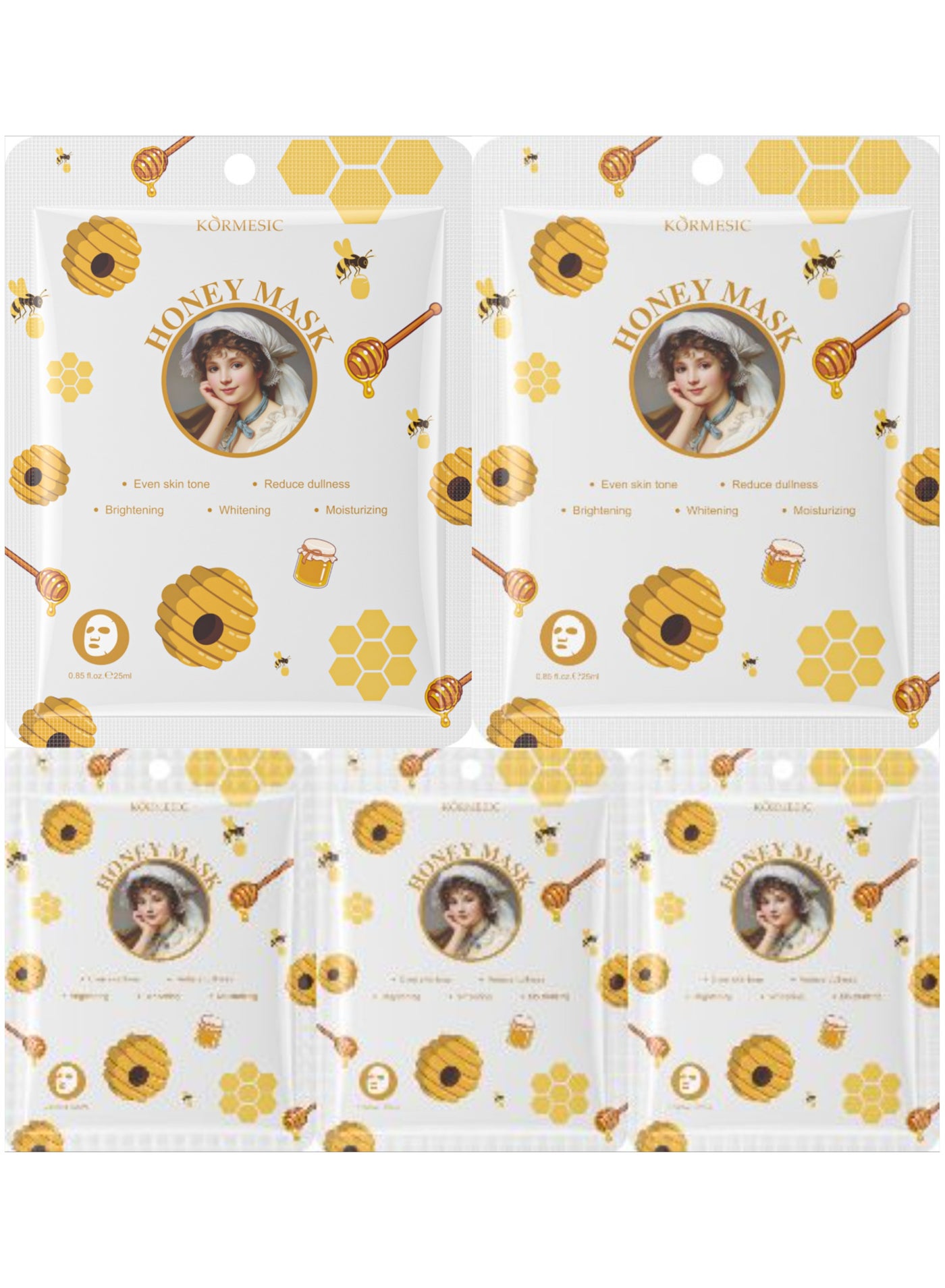 5pcs Honey Mask 25ml - Moisturizing & Nourishing