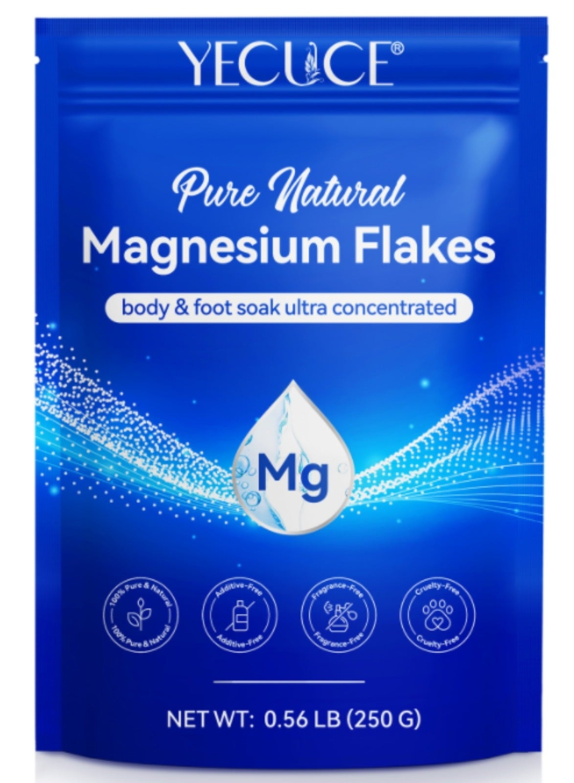 250g Magnesium Bath Flakes Natural Magnesium Bath Salt for Relief & Relaxation Relieve Muscle Tension Organic Magnesium Bath Flakes