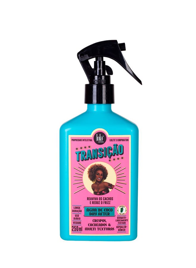 Transicao Coconut Water Leave-In Spray - Hydrates & Detangles Hair, Prepares Strands For A Natural Curl Transition (250 Ml)
