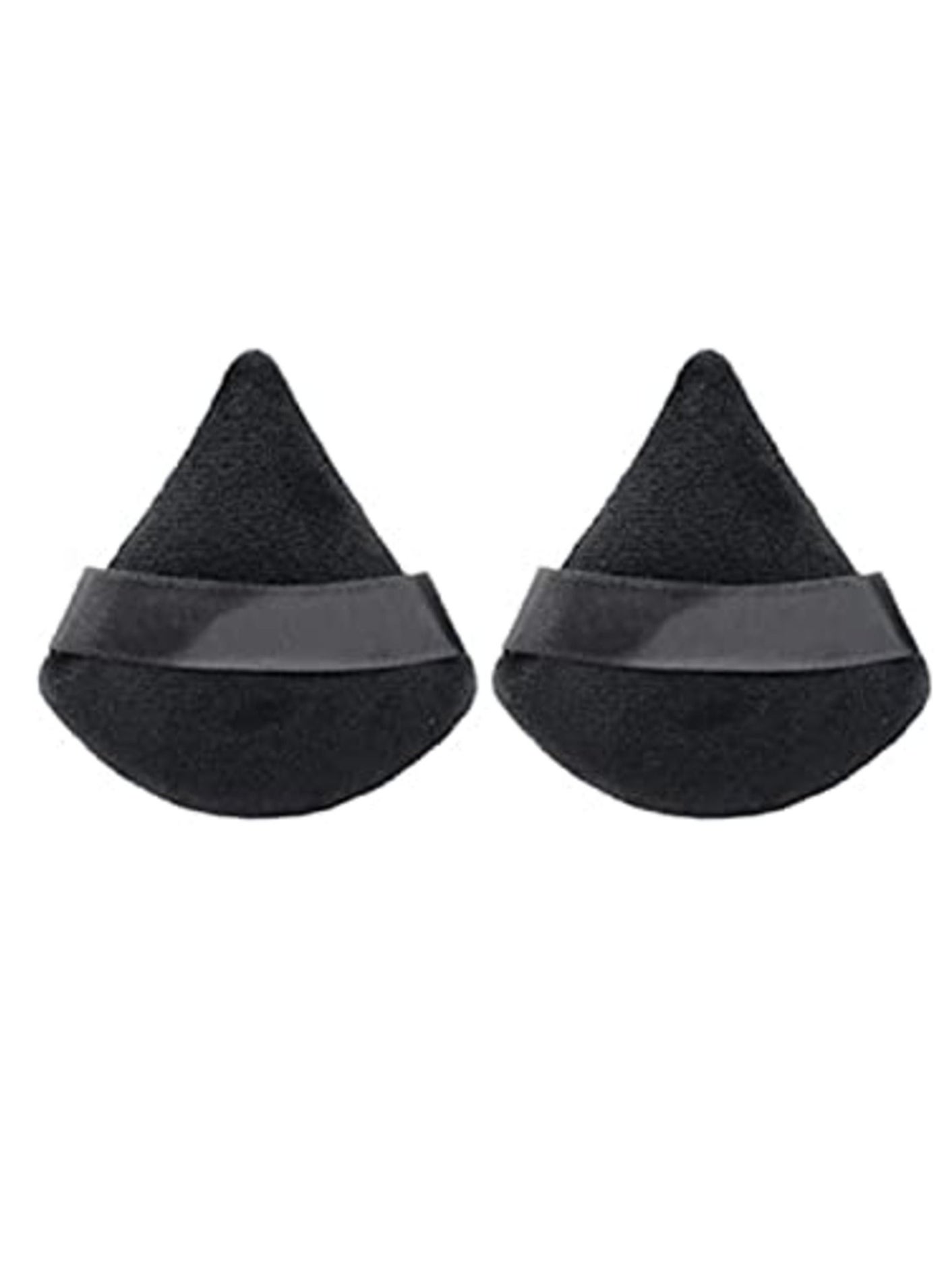 Triangle Makeup Puff Pure Cotton Powder, 2 Pieces, Black
