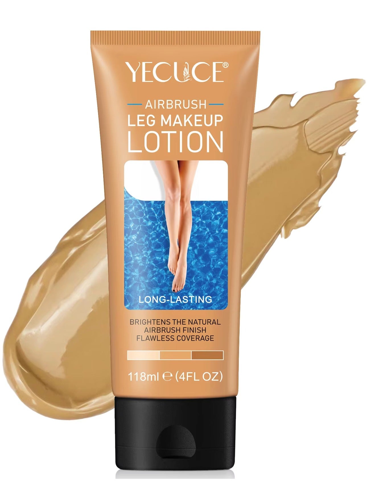 118ml Airbrush Leg Makeup Lotion Effect Leg Makeup Moisturize Light Leg Makeup Waterproof No Transfer Long Lasting Leg Skin Makeup Cover Cover Leg Scar Varicose Veins and Tattoo Cover Up Makeup Cream Fairest Glow 02