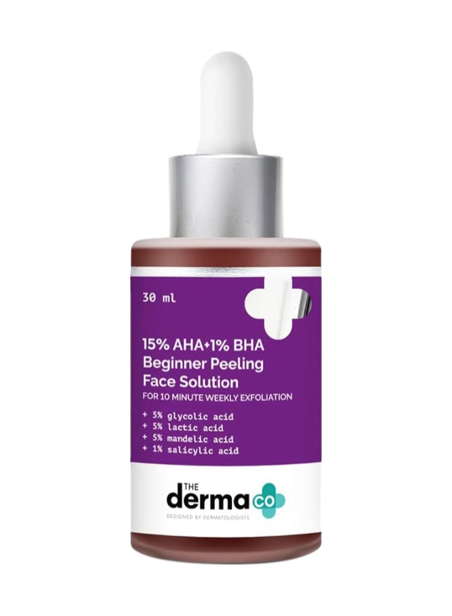 The Derma Co 15% AHA + 1% BHA Beginner Face Peeling Solution for 10-Minute Weekly Exfoliation - 30ml - image 2