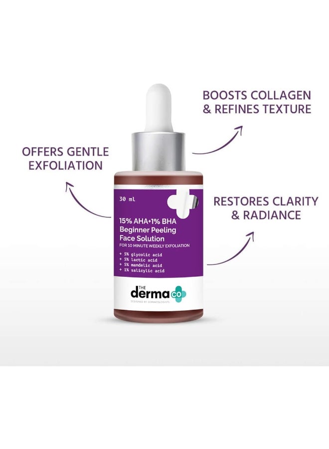 The Derma Co 15% AHA + 1% BHA Beginner Face Peeling Solution for 10-Minute Weekly Exfoliation - 30ml - image 4