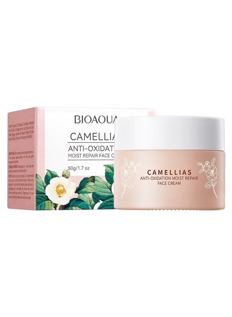 BIOAOUA Camellia Face Cream - Antioxidant Rich Formula for Deep Moisture & Skin Repair, Brightens & Nourishes All Skin Types