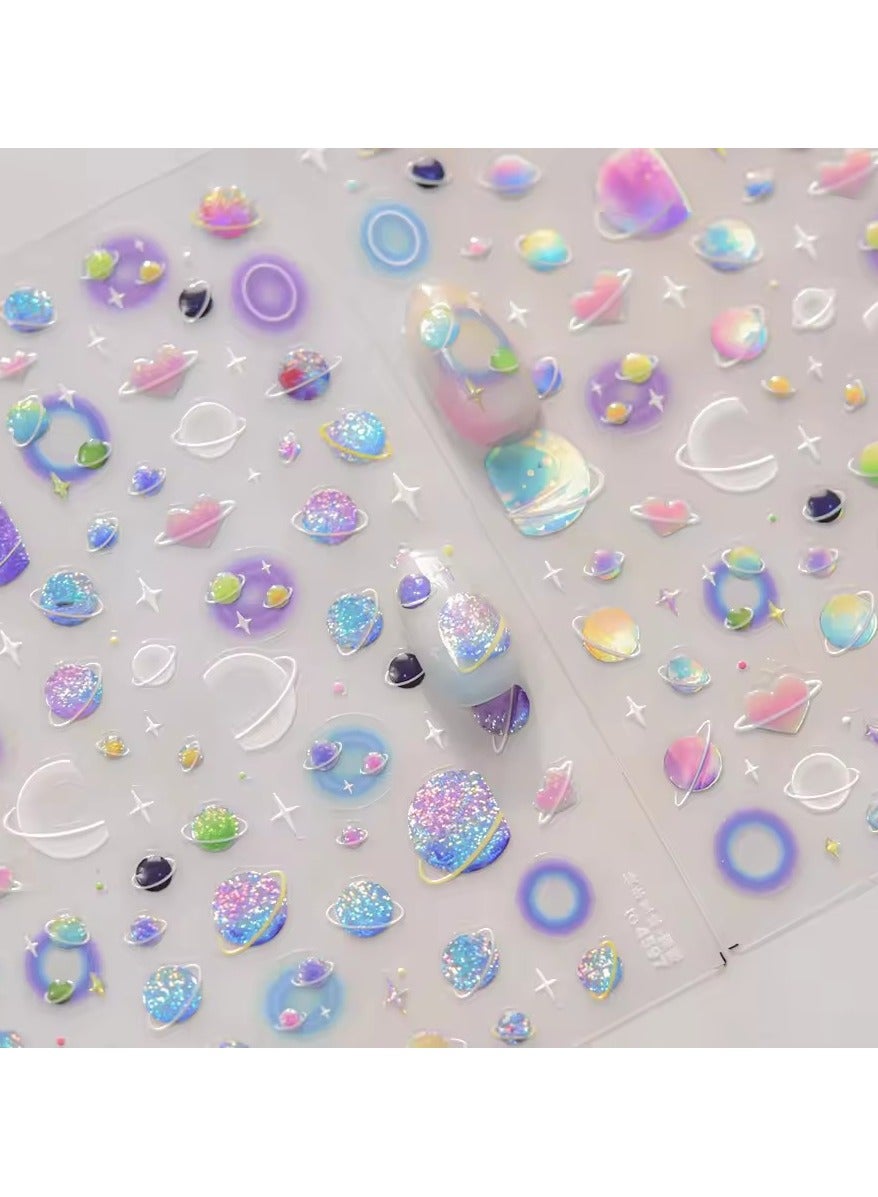 Splendid Dreamy Planet High Quality Nail Art Stickers Fashion Decals Art Idea Decoration Accessories T-4596