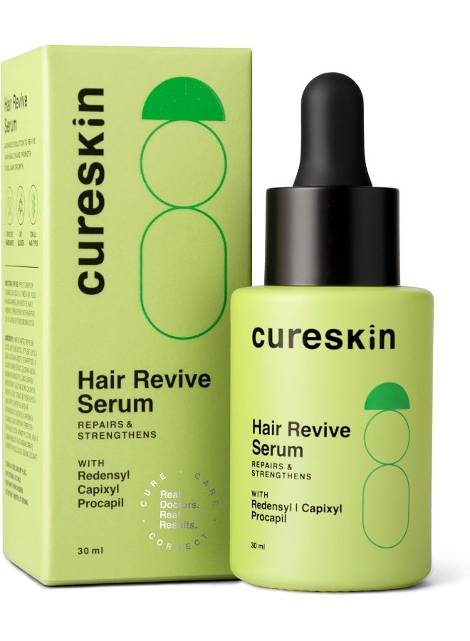 Cureskin Hair Revive Serum for Women and Men| Restore Hair Density & Strength with Redensyl, Capixyl & Procapil | Hair Growth Serum for Women and Men, 30 ml (Pack of 1)