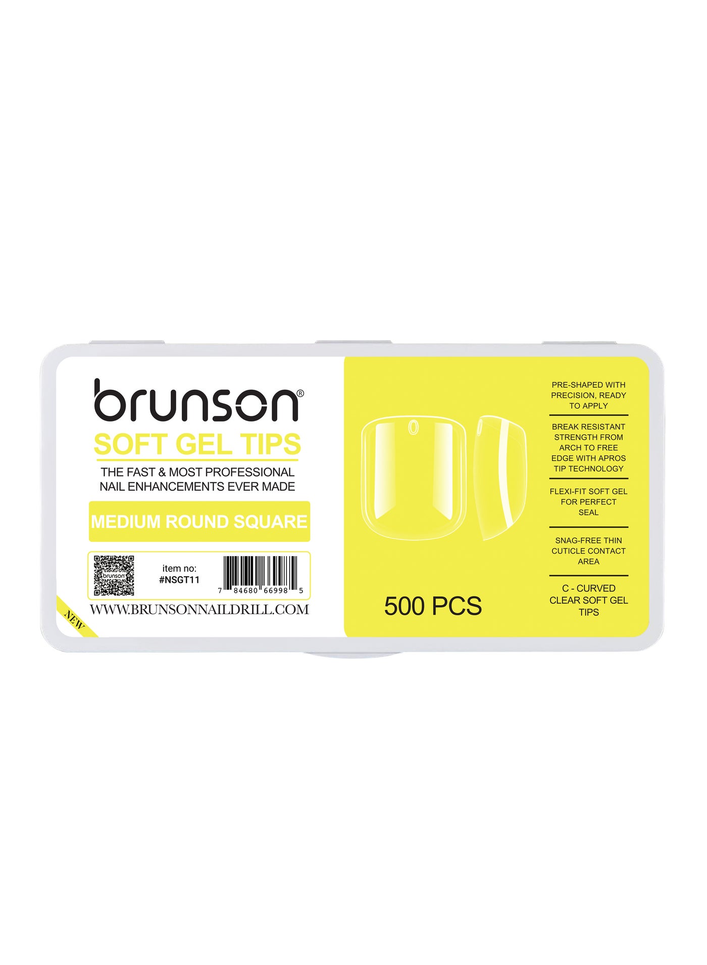 Soft Gel Tips Nail Extension 500pcs Medium Round Square Glossy C Curve Clear False Nail Tips