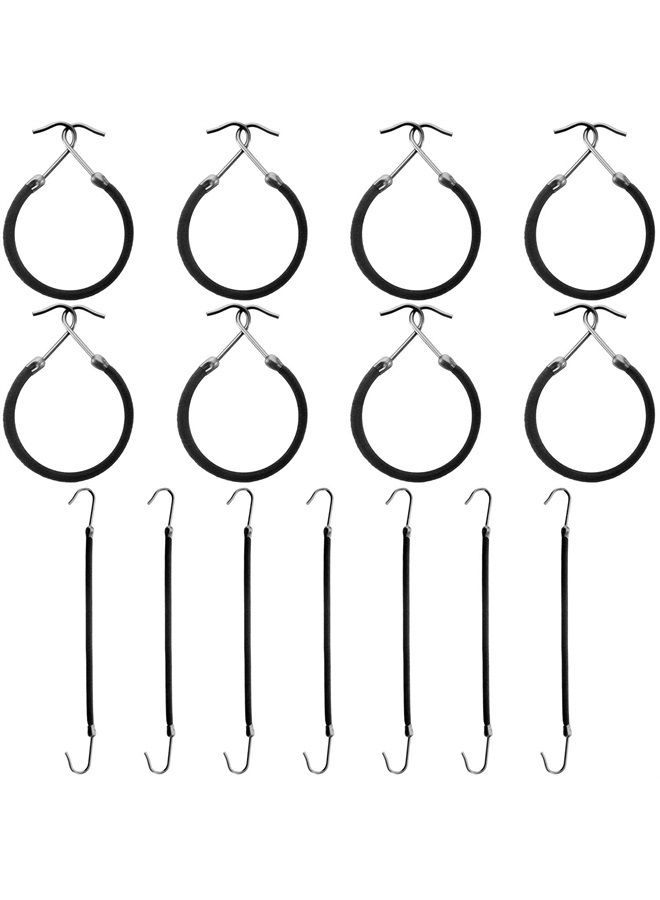 15 Pieces Elastic Hook Hair Tie Styling Ponytail Holder Hooks Hair Cord for Curly Hair Long Hair (Black)