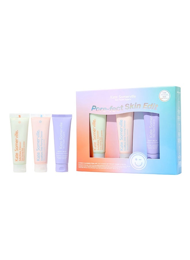 Pore-fect Holiday Trio Kit | 3-Piece Pore-Clearing Set with Detox Mask, Clarifying Toner & Hydrating Treatment | Smooths Texture, Minimizes Pores & Balances Skin | Holiday Exclusive