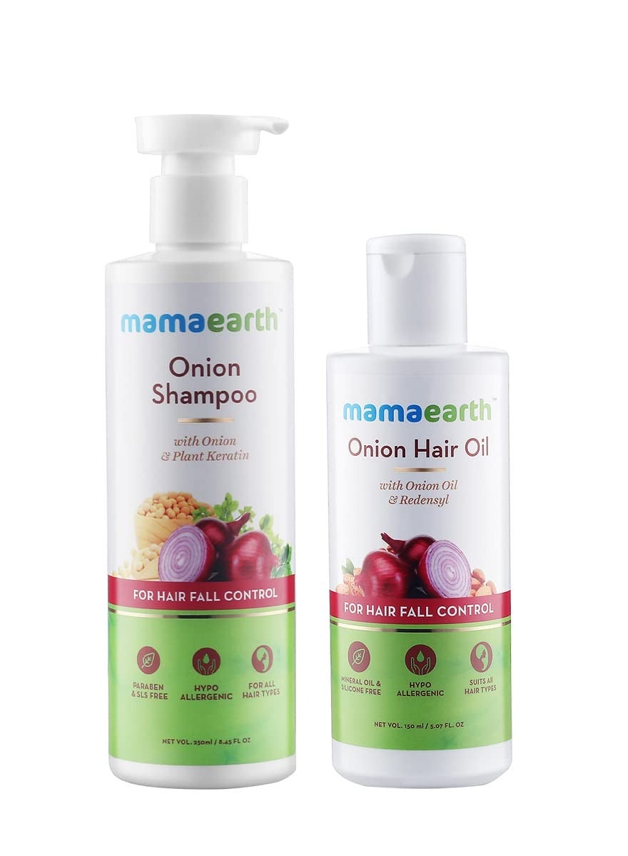 MAMAEARTH Onion Hair Oil 150 ml and Shampoo 250 ml