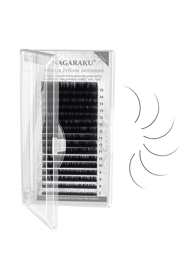 Eyelash Extensions Individual Lashes 0.03mm C curl 7-15mm Mix Tray Classic Mega Volume Matte Black Soft Natural 16 rows