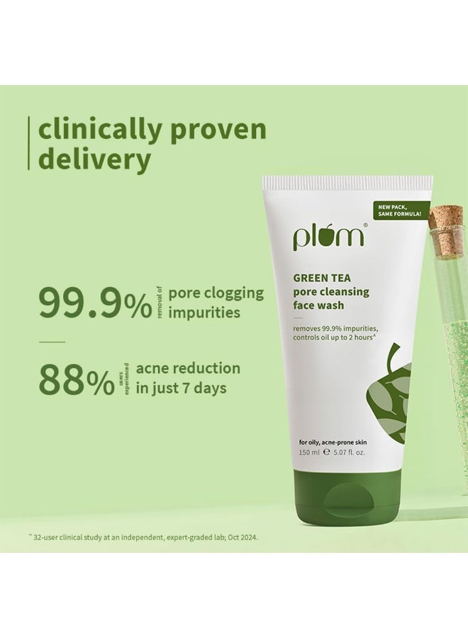 Green Tea Pore Cleansing Face Wash 150ml | Gel-Based, Anti-Pimple, Gentle Exfoliating Cleanser, 5.07 fl oz - image 4